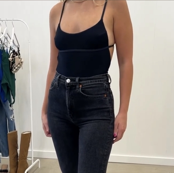 L*Space Bree One Piece Ribbed Swimsuit Bodysuit Black - Picture 14 of 16